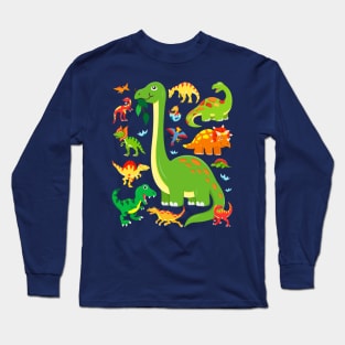 Dinosaurs Spinosaurus Velociraptor Brachiosaurus Allosaurus T-Rex Dino Long Sleeve T-Shirt